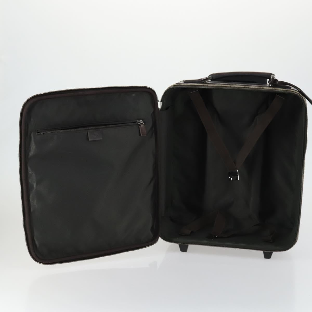 Gucci Web Trolley Rolling Luggage GG Coated Canvas, Beige, PVC, Travel Bag
