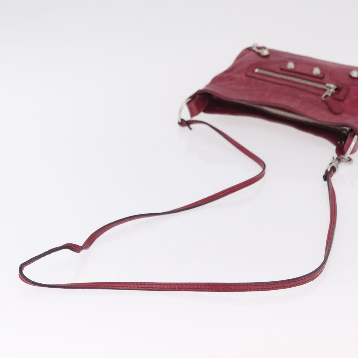 Balenciaga Hip Giant Studs Leather, Red, Leather, Crossbody Bag