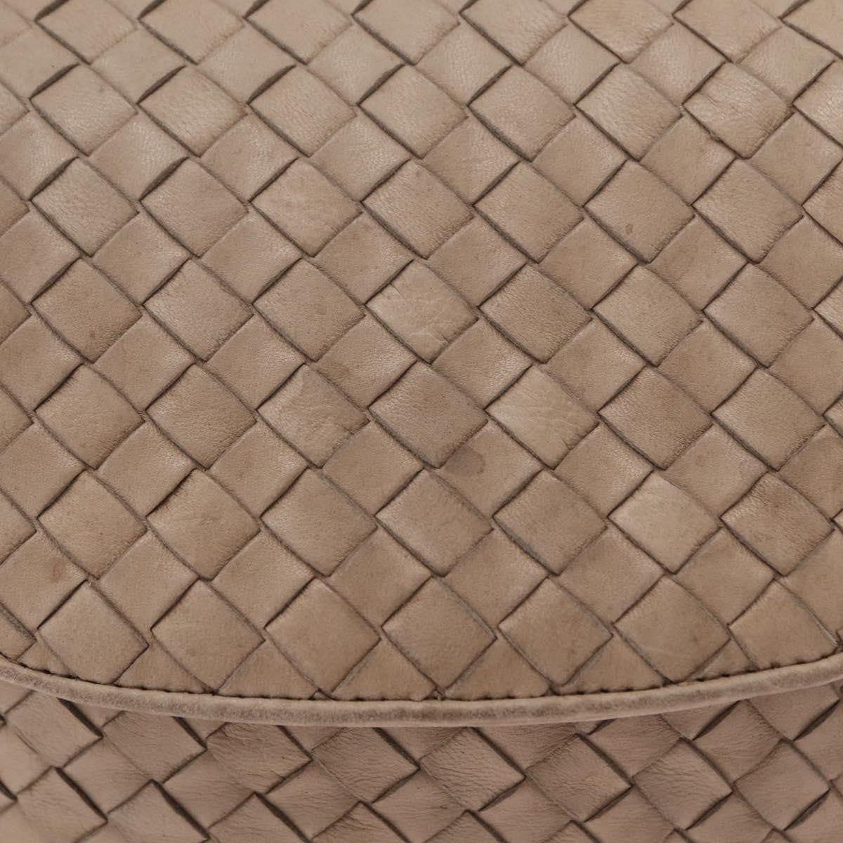 Bottega Veneta Intrecciato Shoulder Leather, Beige, Leather, Shoulder Bag
