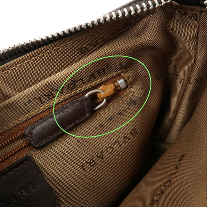 Bvlgari Logomania Canvas with Leather, Khaki, Canvas, Shoulder Bag