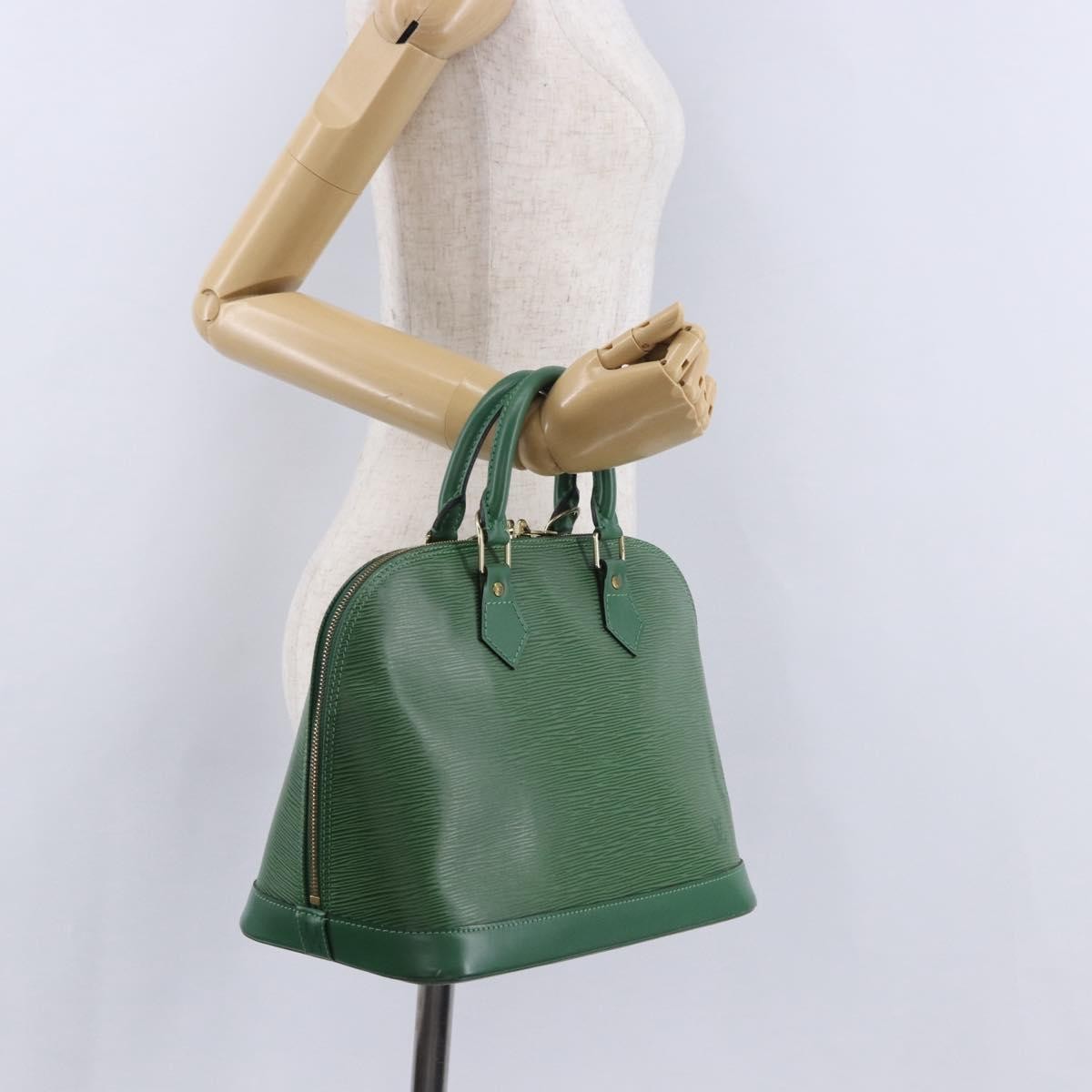 Louis Vuitton Alma Epi, Green, Leather, Handbag