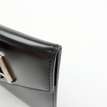 Prada Envelope Logo Clutch Spazzolato Leather, Black, Leather, Clutch