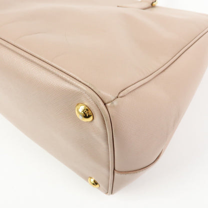 Prada Galleria Double Zip Saffiano Leather, Pink, Leather, Tote Bag