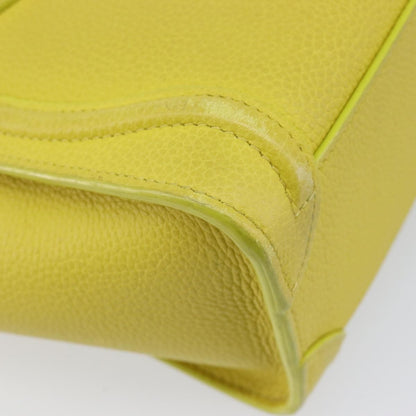 Celine Luggage Grainy Leather, Yellow, Leather, Handbag