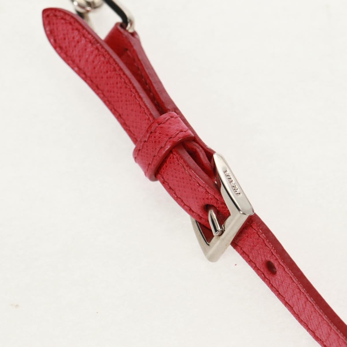 Prada Sound Chain Saffiano Leather, Red, Leather, Shoulder Bag