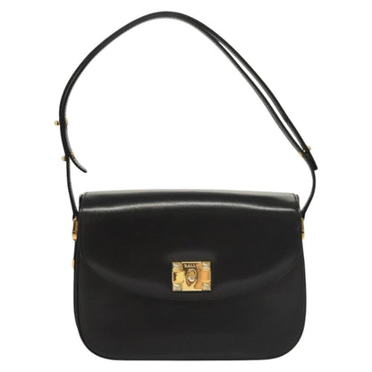 Bally Vintage Leather, Black, Leather, Shoulder Bag