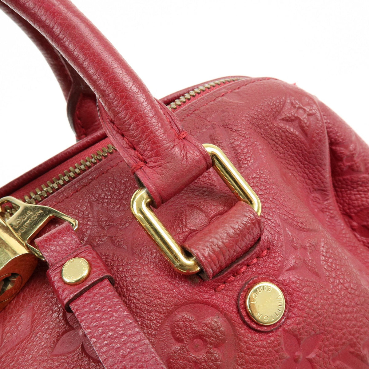 Louis Vuitton Speedy Bandouliere Monogram Empreinte Leather, Red, Leather, Handbag