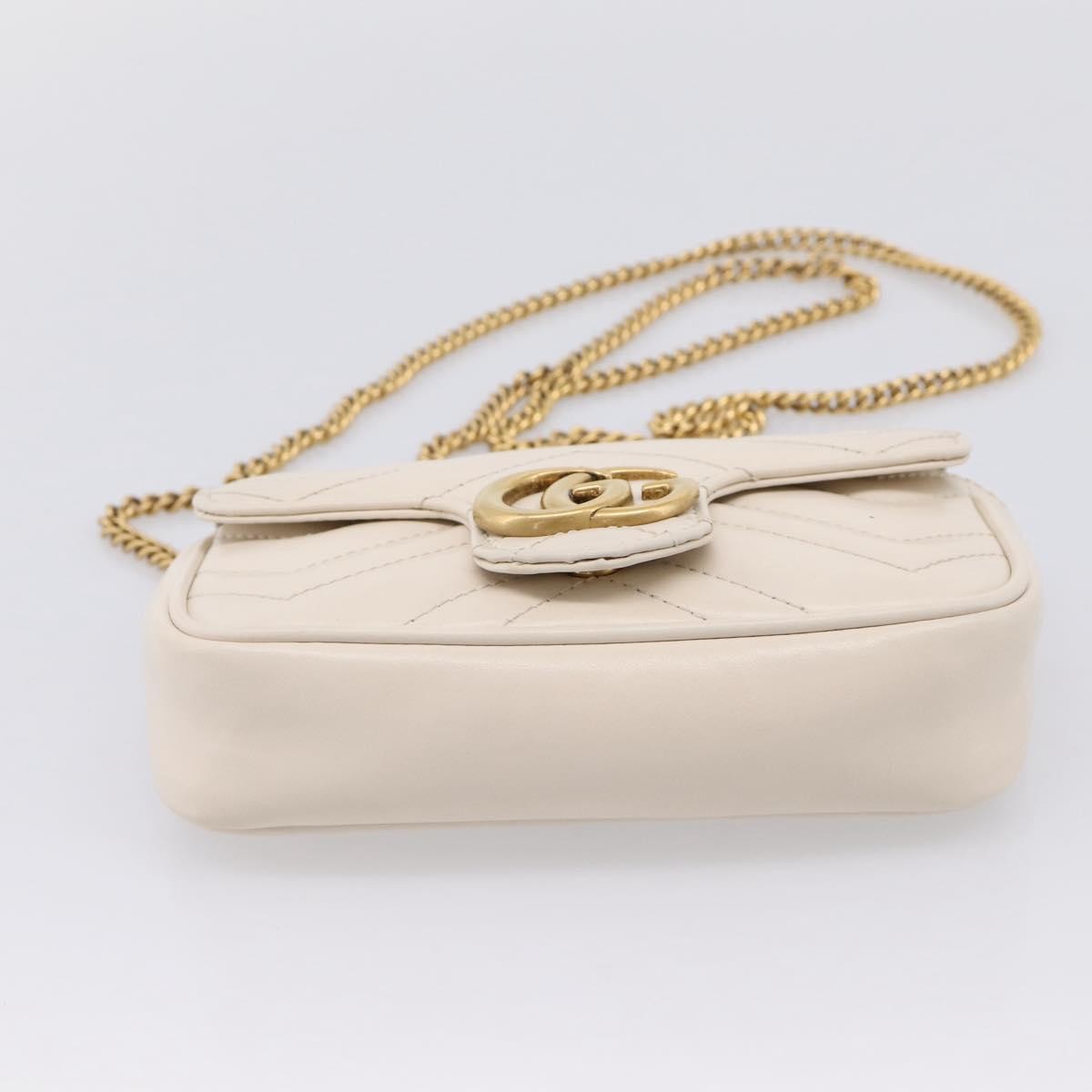 Gucci GG Marmont Flap Chain GG Coated Canvas and Leather, Beige, Leather, Shoulder Bag