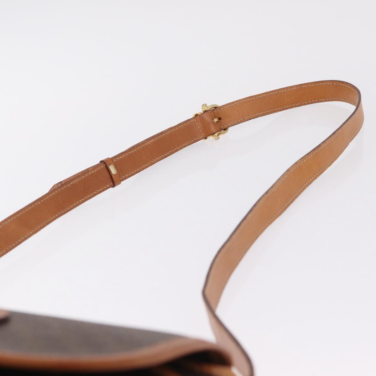 Celine Macadam Shoulder PVC Leather, Brown, Canvas, Crossbody Bag