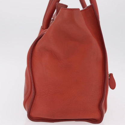 Celine Luggage Suede, Red, Leather, Handbag