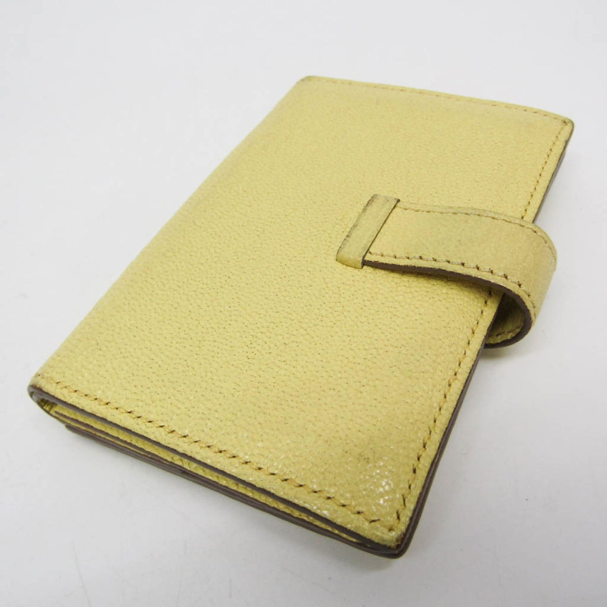 Hermes Bearn Chevre Mysore, Yellow, Leather, Wallet