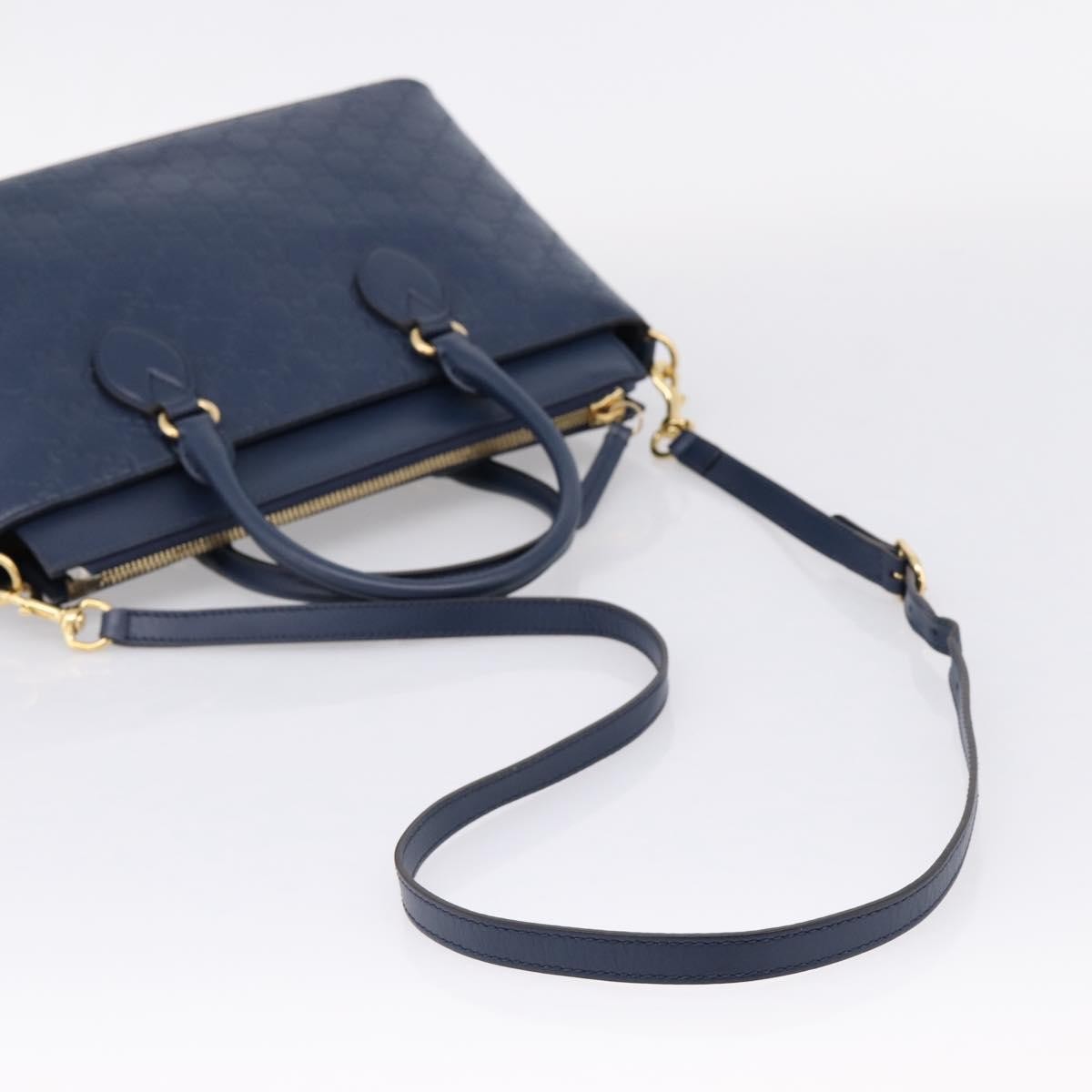 Gucci Linea A Convertible Guccissima Leather, Navy, Leather, Tote Bag