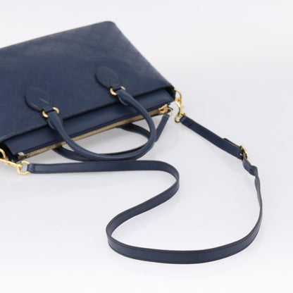 Gucci Linea A Convertible Guccissima Leather, Navy, Leather, Tote Bag