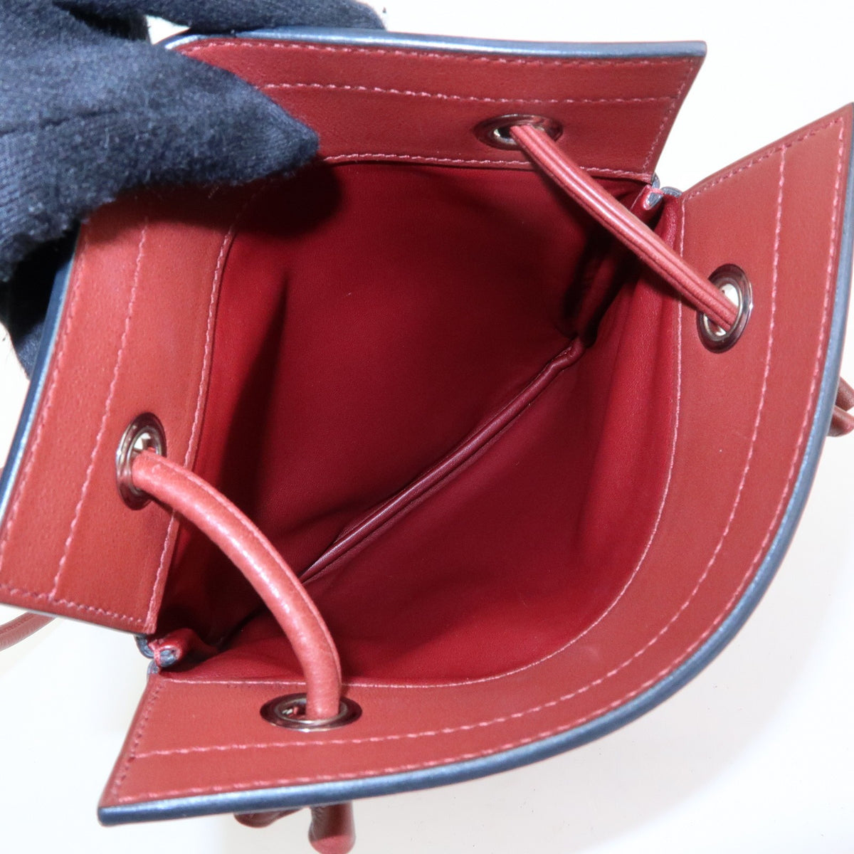 Hermes Aline Milo Lambskin and Swift, Burgundy, Leather, Handbag