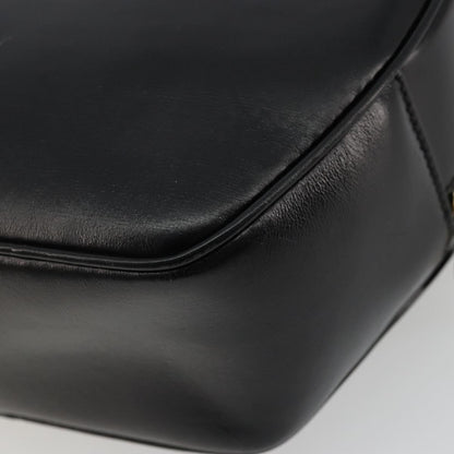 Celine Circle Logo Leather, Black, Leather, Shoulder Bag