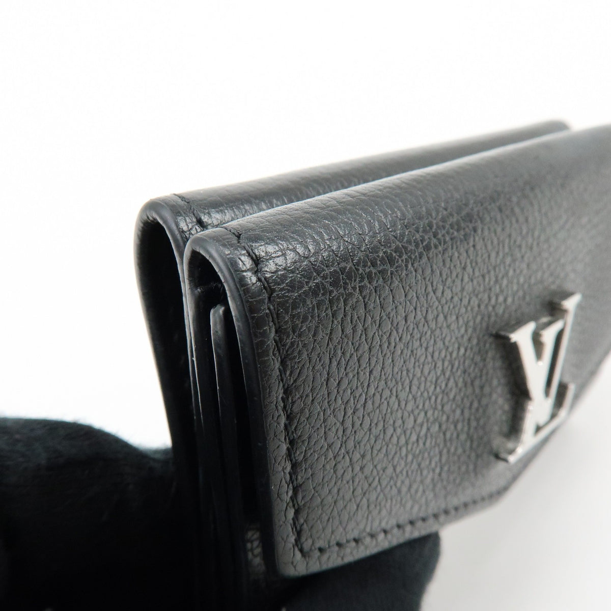 Louis Vuitton Lockmini Leather, Black, Leather, Wallet