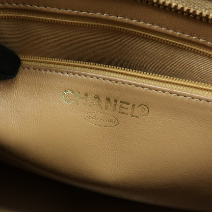 Chanel Medallion Quilted Lambskin, Beige, Calfskin, Tote Bag