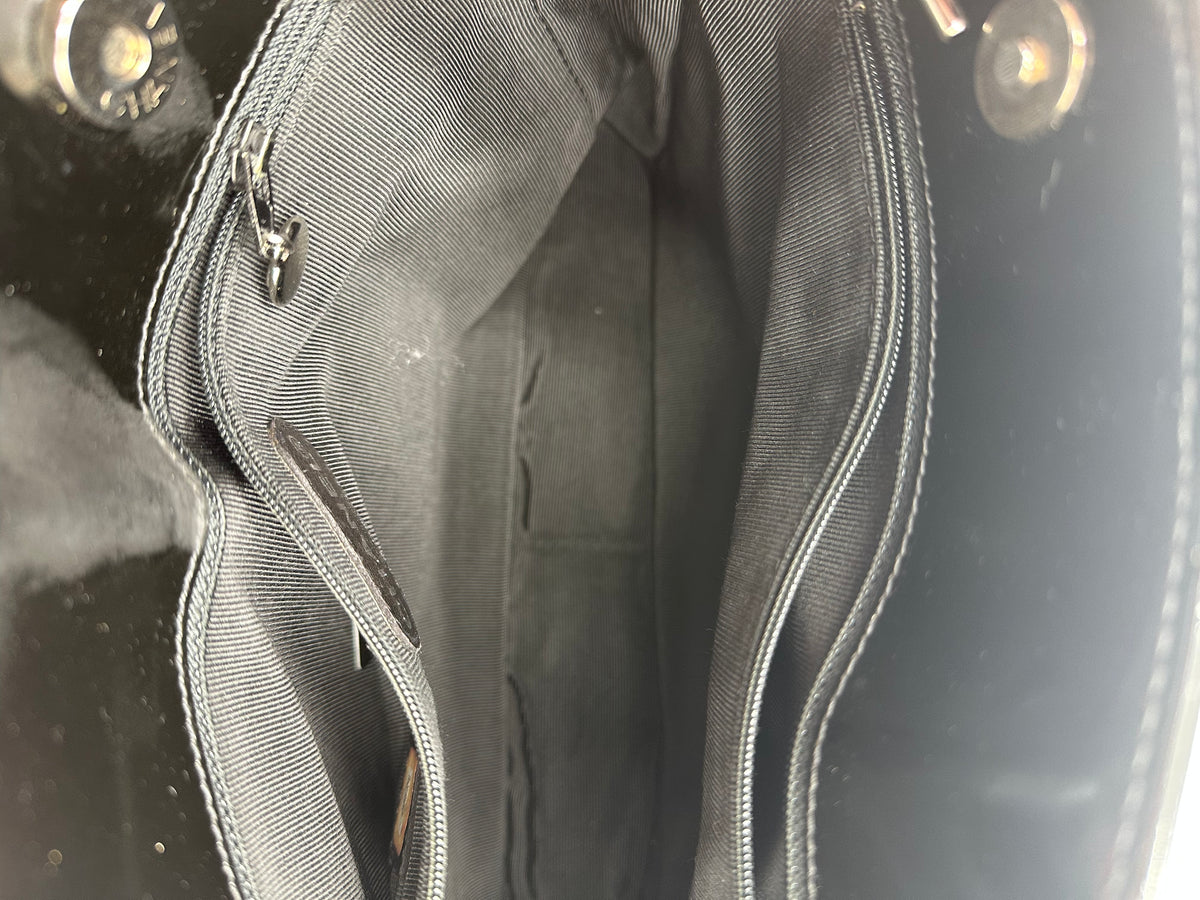 Chanel French Riviera Tote Bag Patent Leather, Black, Patent Leather, Tote Bag