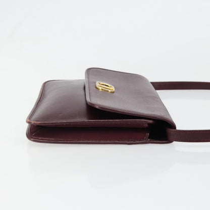 Christian Dior Shoulder Leather, Burgundy, Leather, Shoulder Bag