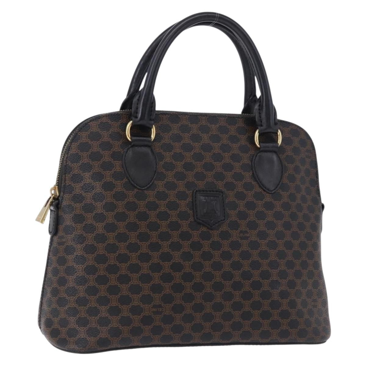Celine Macadam Toile Triomphe, Black, Canvas, Handbag