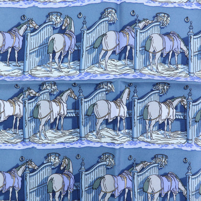 Hermes Carré 42 Silk, Blue, Silk, Scarf