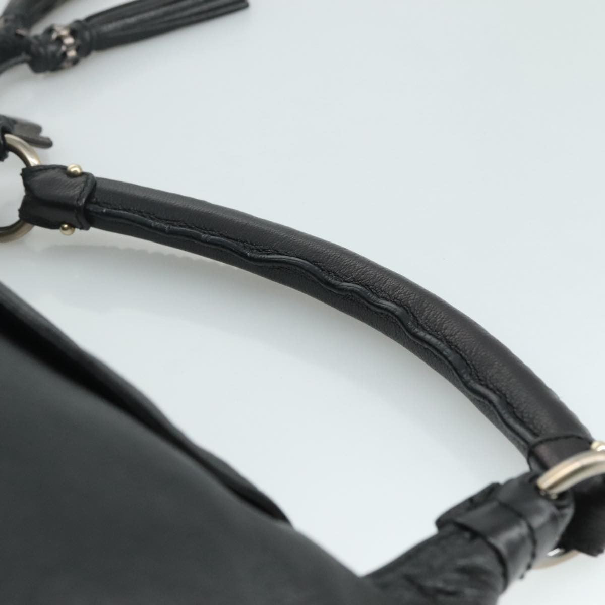 Salvatore Ferragamo Vintage Gancini Top Handle Leather, Black, Leather, Handbag