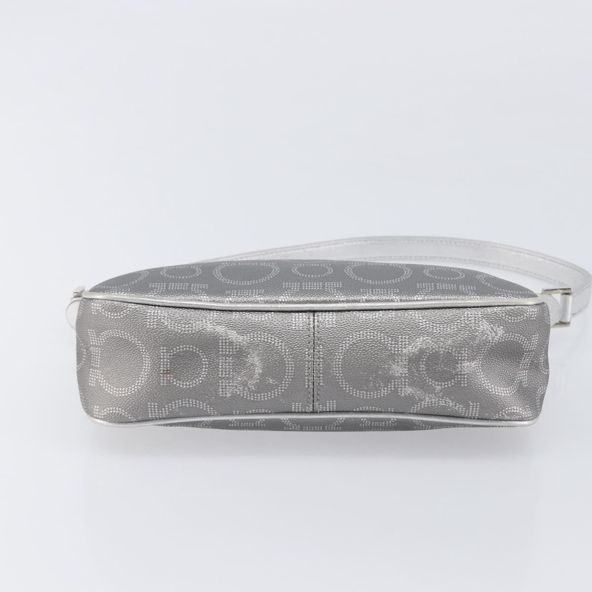 Salvatore Ferragamo Gancini Leather, Silver, Leather, Crossbody Bag