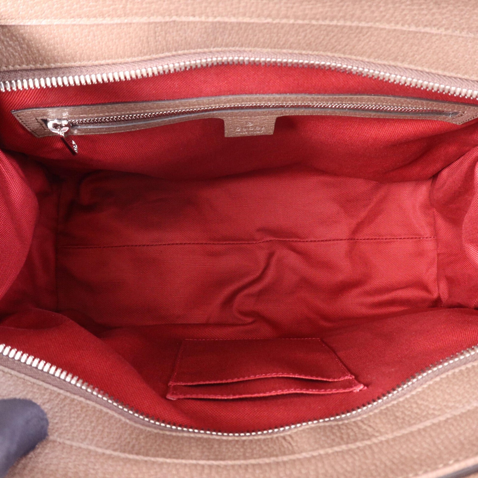 Gucci Belted Tote GG Coated Canvas, Beige, Canvas, Tote Bag
