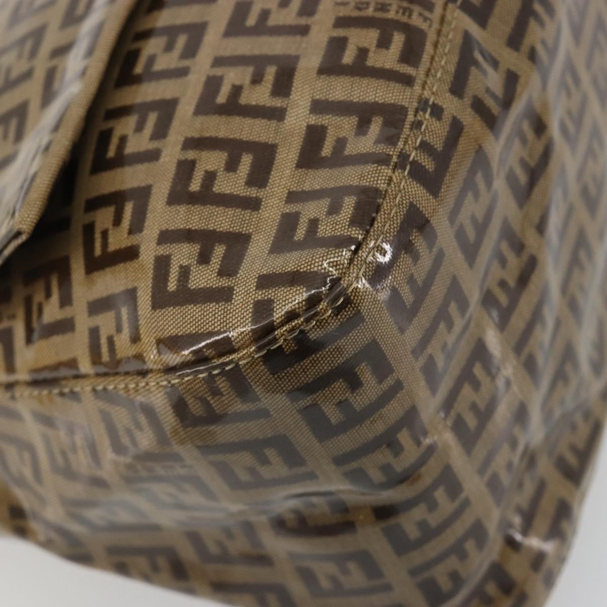 Fendi Mamma Baguette Zucchino canvas, Brown, Canvas, Shoulder Bag