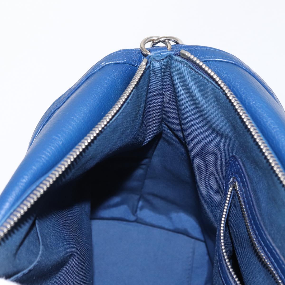 Christian Dior Granville Satchel Leather, BLUE, LEATHER, Handbag