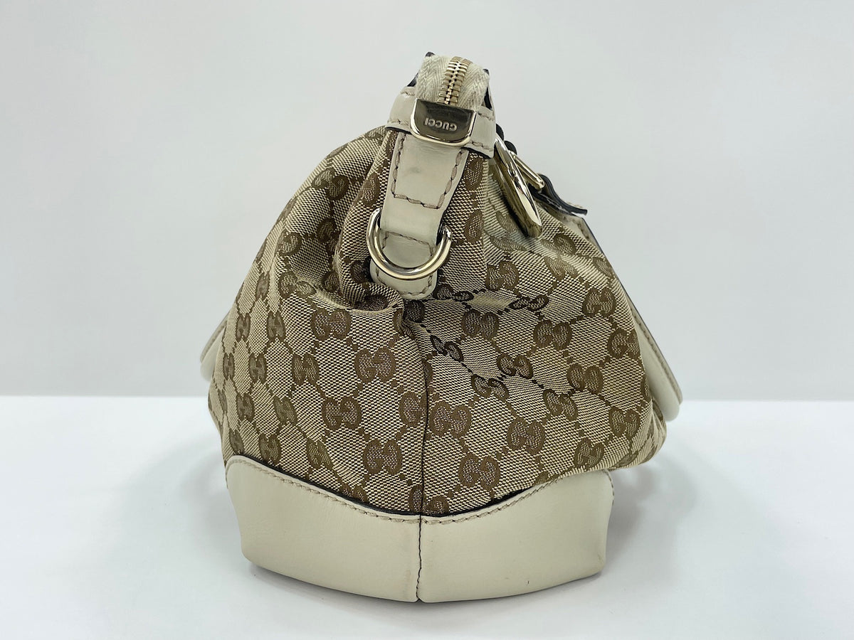Gucci Sukey Top Handle Satchel GG Canvas with Leather, Beige, Canvas, Handbag