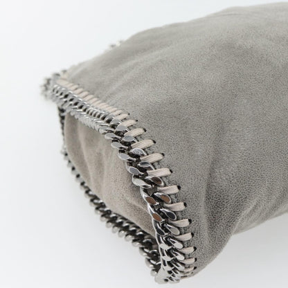 Stella McCartney Falabella Fold Over Shaggy Deer, Gray, Polyester, Shoulder Bag