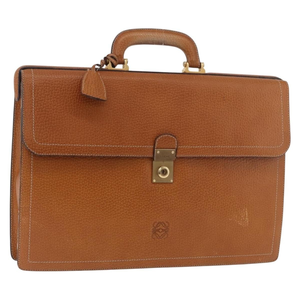 Loewe Anagram Business Leather, Brown, Leather, Briefcase