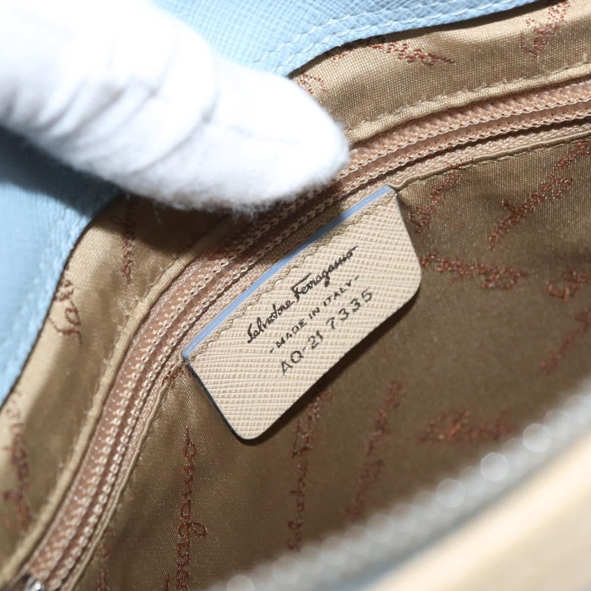 Salvatore Ferragamo Gancini Leather, Blue, Leather, Shoulder Bag