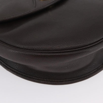 Christian Dior Vintage CD Logo Leather, Brown, Leather, Shoulder Bag