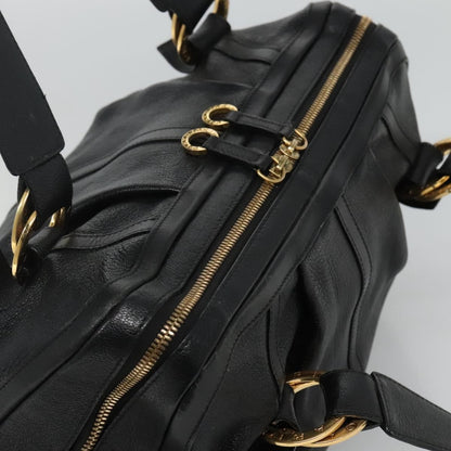 Bvlgari Chandra Leather, Black, Leather, Shoulder Bag