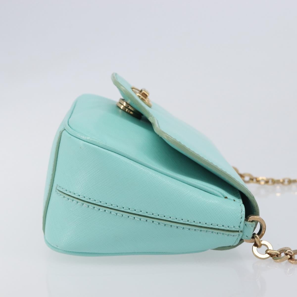 Salvatore Ferragamo Rory Chain Saffiano Leather, Blue, Leather, Shoulder Bag