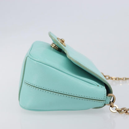 Salvatore Ferragamo Rory Chain Saffiano Leather, Blue, Leather, Shoulder Bag