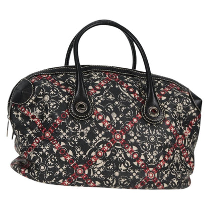 Chanel Optic Coco Bowler Printed Coated Canvas with Caviar, Black, Canvas, Handbag