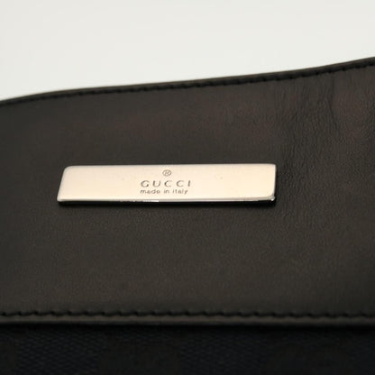 Gucci Vintage Flat Messenger GG Canvas and Leather, Black, Canvas, Handbag