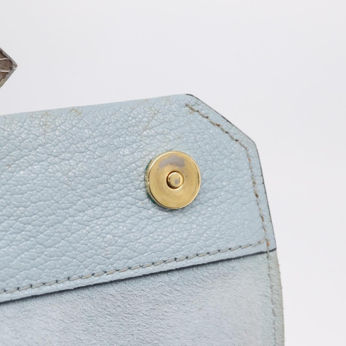Miu Miu Madras Crystal Buckle Leather, Blue, Leather, Shoulder Bag