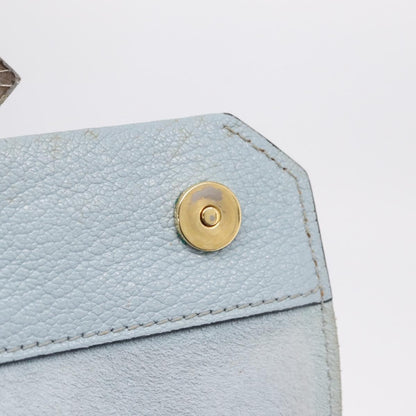 Miu Miu Madras Crystal Buckle Leather, Blue, Leather, Shoulder Bag