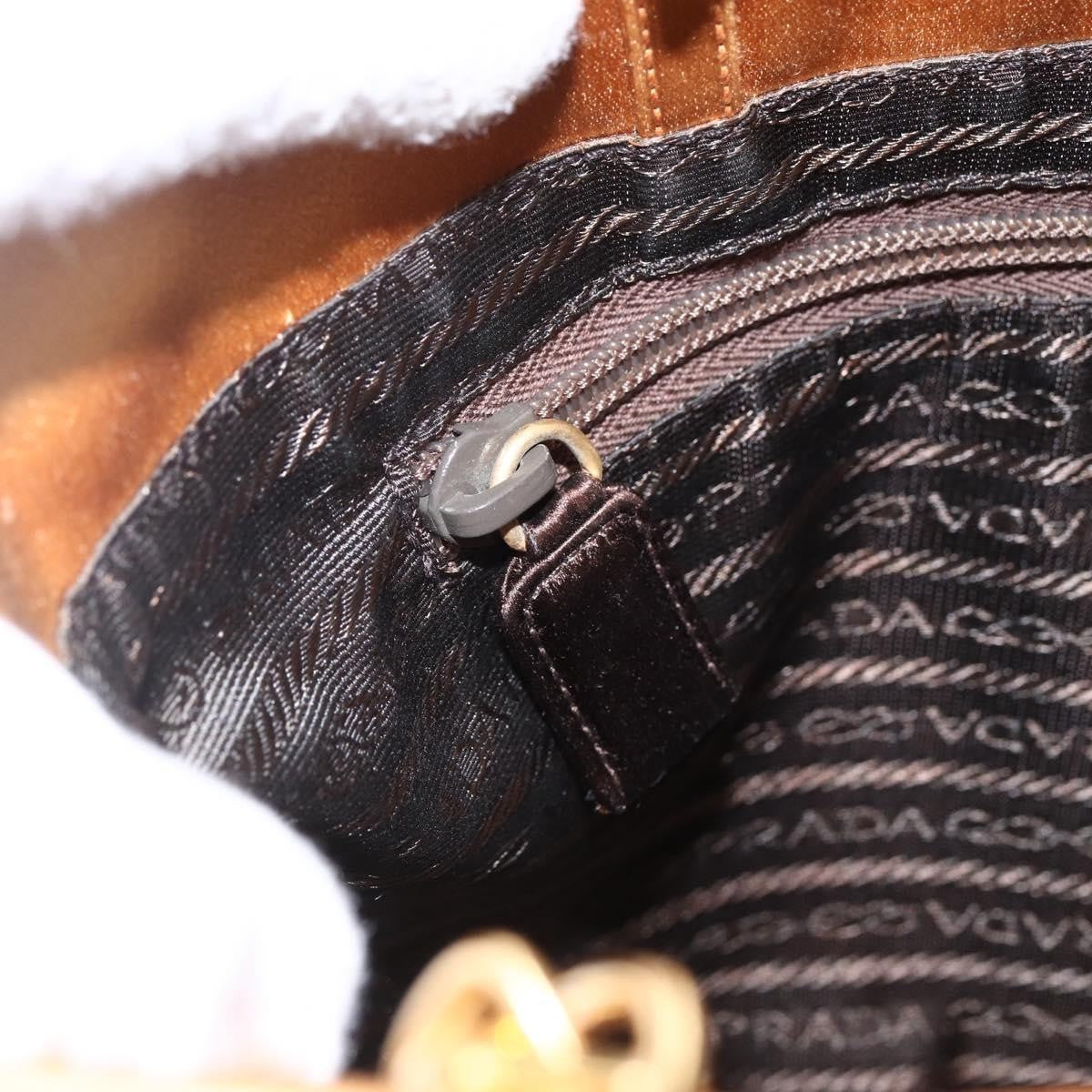 Prada Chain Satin, Gold, Satin, Shoulder Bag