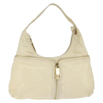 Fendi Zip hobo leather, Beige, Leather, Shoulder Bag