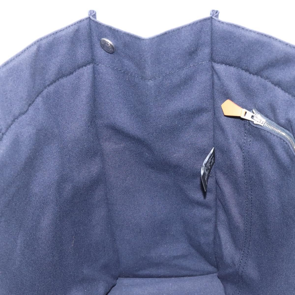 Hermes Fourre Tout Toile, Navy, Canvas, Tote Bag