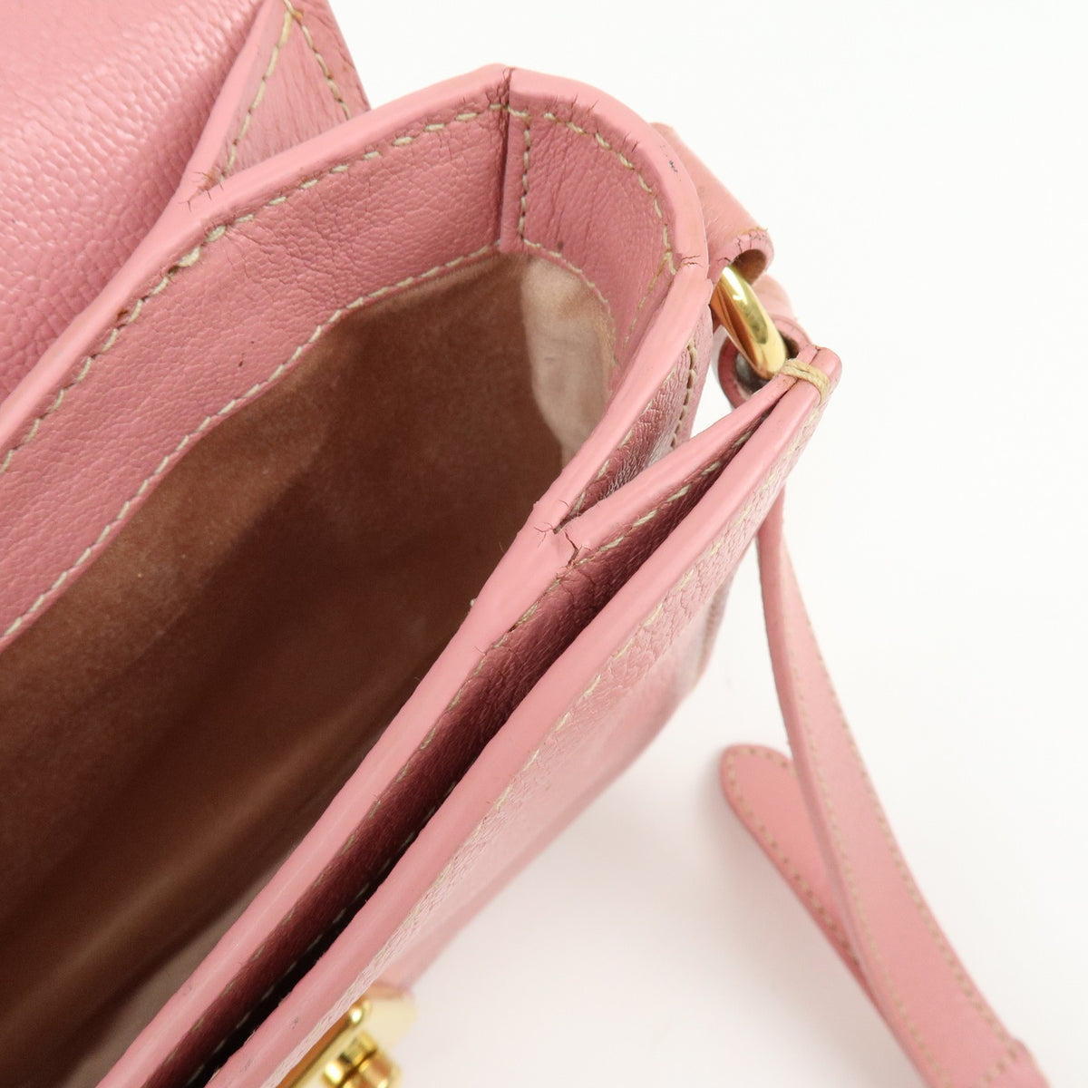 Miu Miu Madras Top Handle Leather, Pink, Leather, Handbag