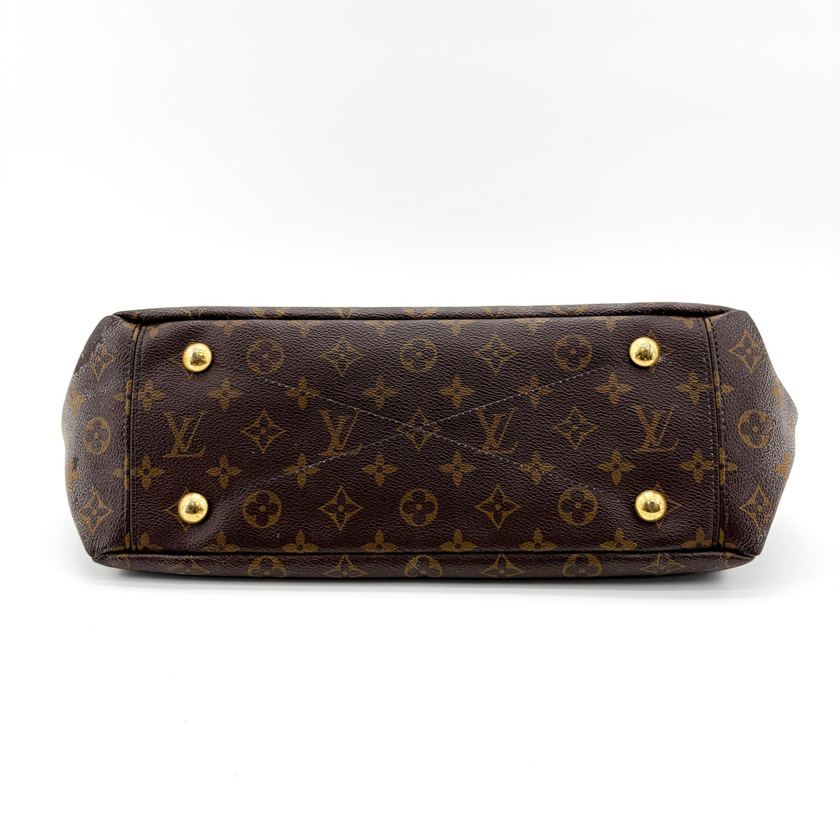 Louis Vuitton Pallas Monogram Canvas with Leather, Brown, Canvas, Tote Bag