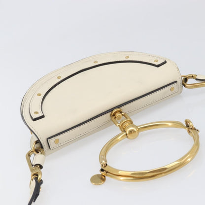 Chloe Nile Minaudière Leather, White, Leather, Handbag
