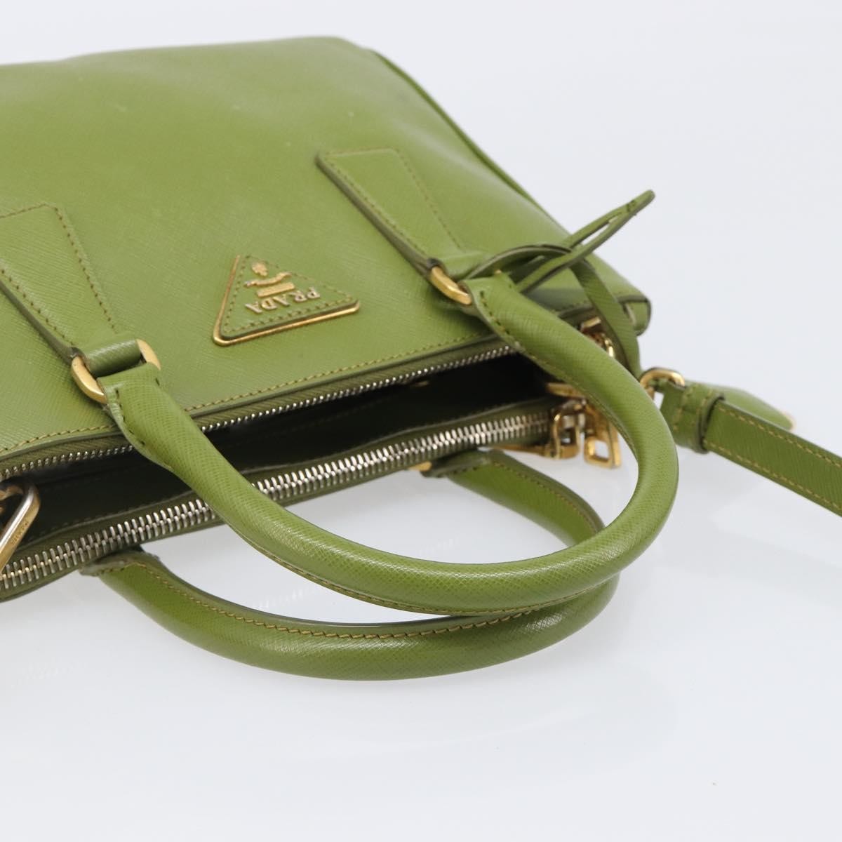 Prada Galleria  Strap Leather, Green, Leather, Handbag