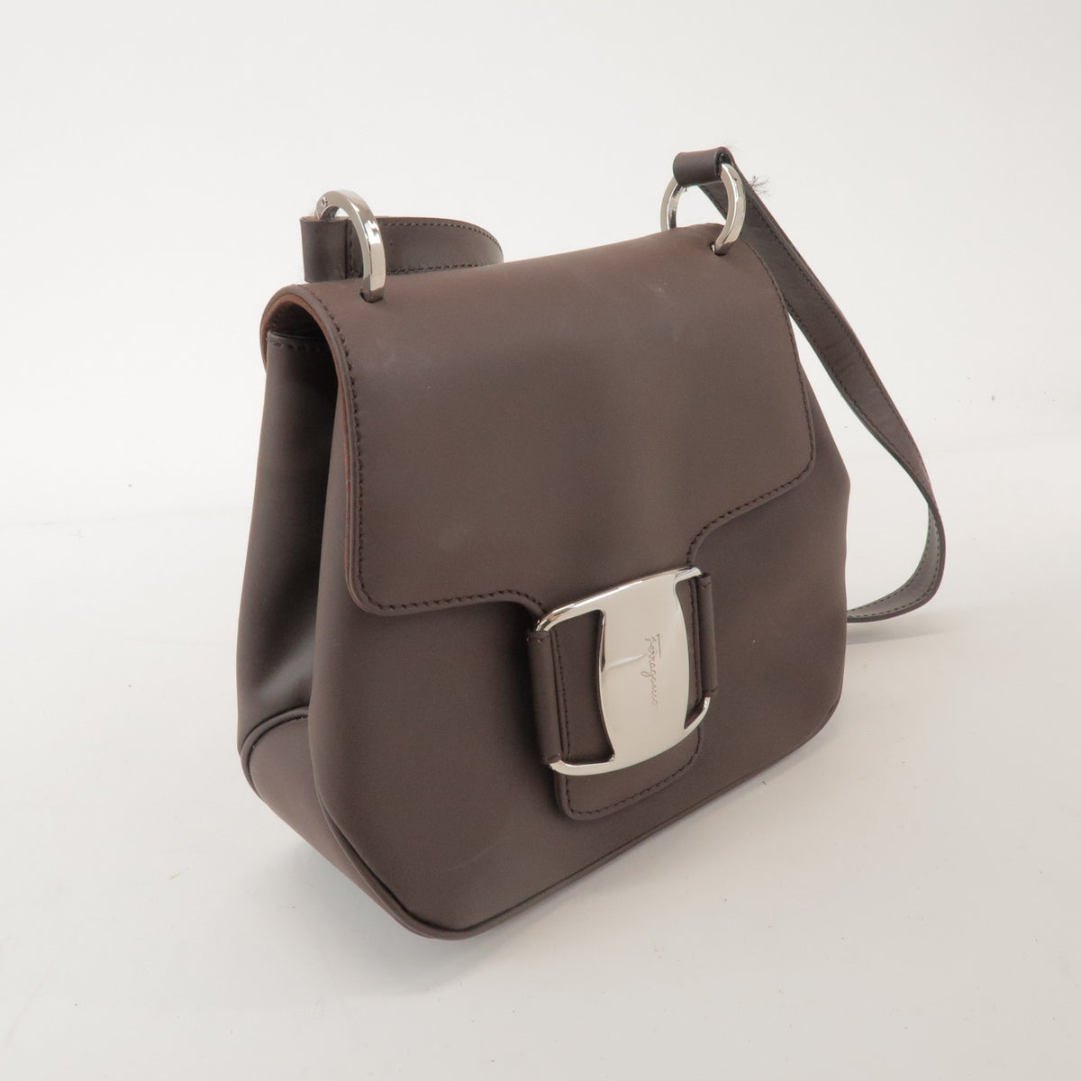 Salvatore Ferragamo Vara Leather, Brown, Leather, Tote Bag